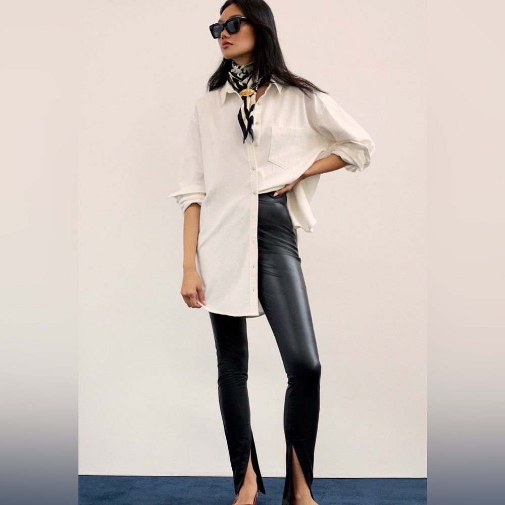 Avec Les Filles Black Faux Leather Pants